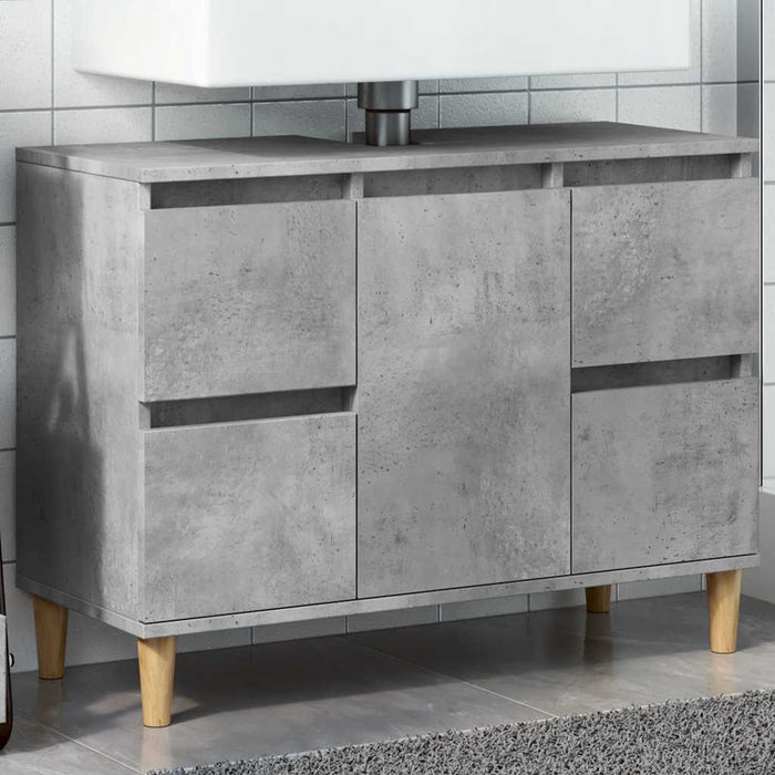 Dulap de chiuvetă, gri beton, 80x33x60 cm, lemn prelucrat - WALTI WALTI
