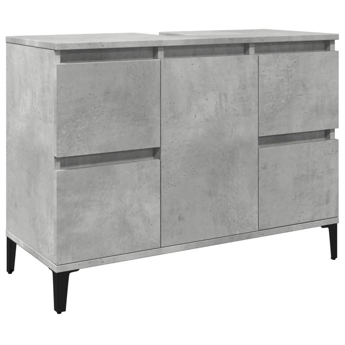 Dulap de chiuvetă, gri beton, 80x33x60 cm, lemn prelucrat - WALTI WALTI