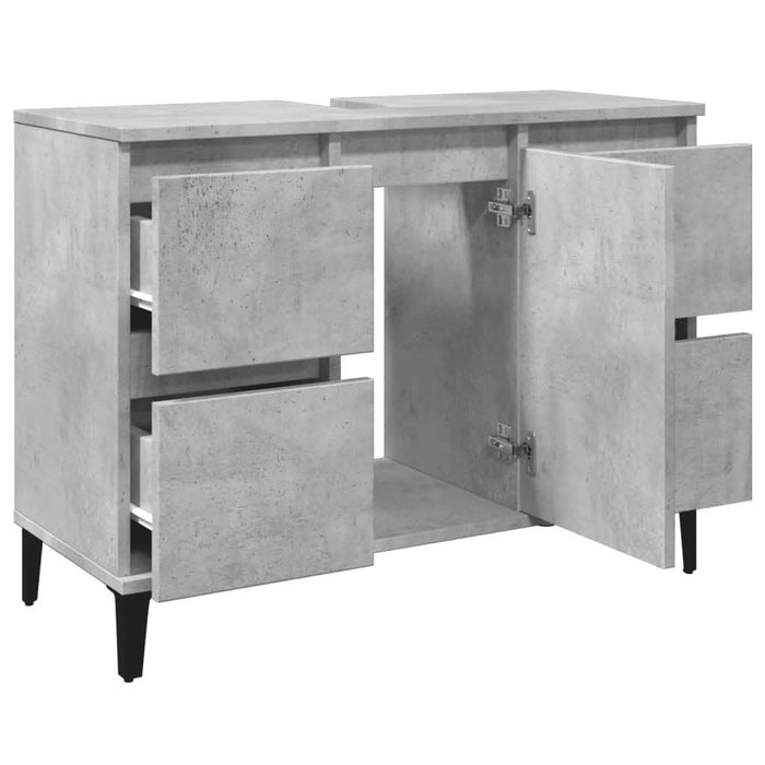 Dulap de chiuvetă, gri beton, 80x33x60 cm, lemn prelucrat - WALTI WALTI