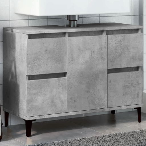 Dulap de chiuvetă, gri beton, 80x33x60 cm, lemn prelucrat - WALTI WALTI