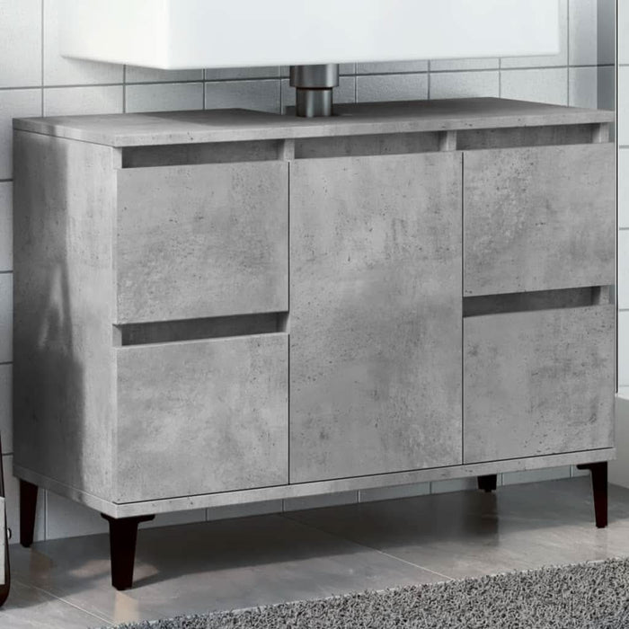 Dulap de chiuvetă, gri beton, 80x33x60 cm, lemn prelucrat - WALTI WALTI
