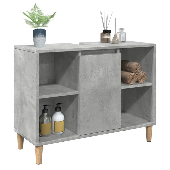 Dulap pentru baie, gri beton, 80x33x60 cm, lemn compozit - WALTI WALTI