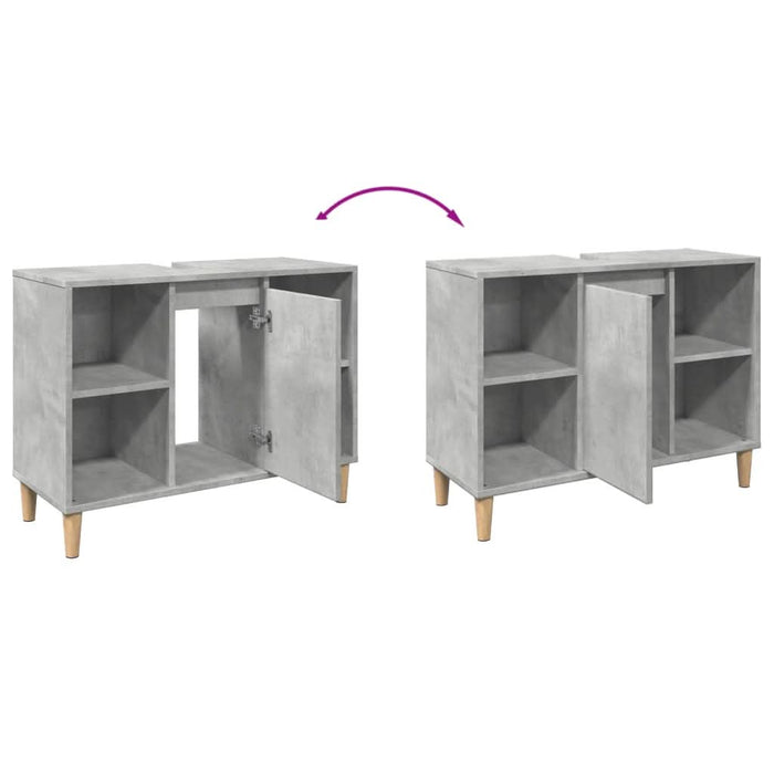 Dulap pentru baie, gri beton, 80x33x60 cm, lemn compozit - WALTI WALTI