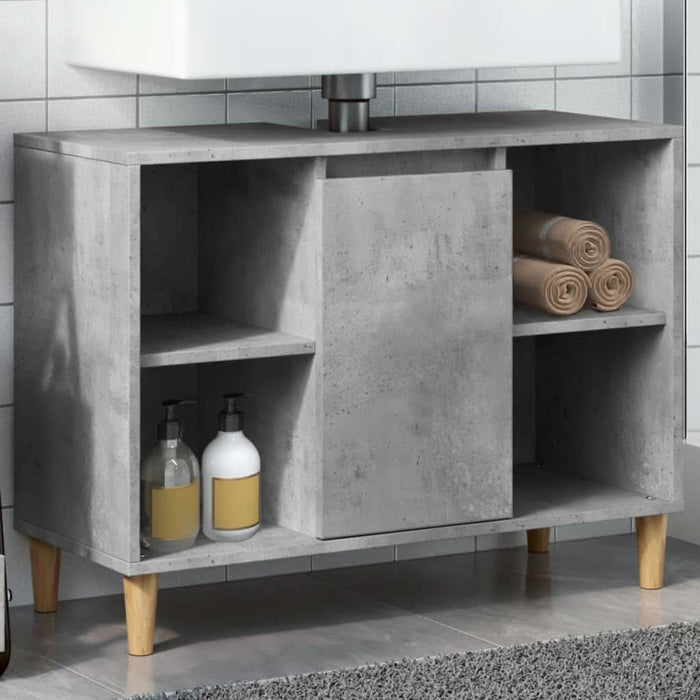 Dulap pentru baie, gri beton, 80x33x60 cm, lemn compozit - WALTI WALTI