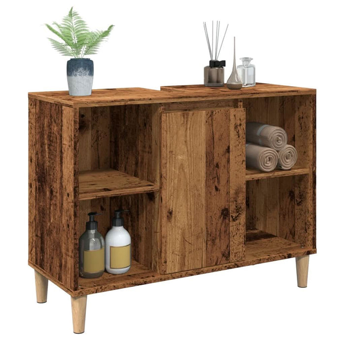 Dulap pentru baie, lemn vechi, 80x33x60 cm, lemn prelucrat - WALTI WALTI