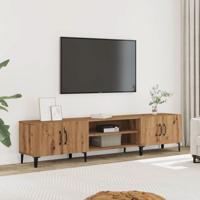 Dulap TV, stejar artizanal, 180x31,5x40 cm, lemn prelucrat - WALTI WALTI
