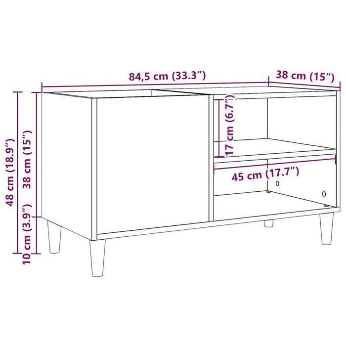 Dulap pentru discuri, lemn vechi, 84,5x38x48 cm, lemn prelucrat - WALTI WALTI