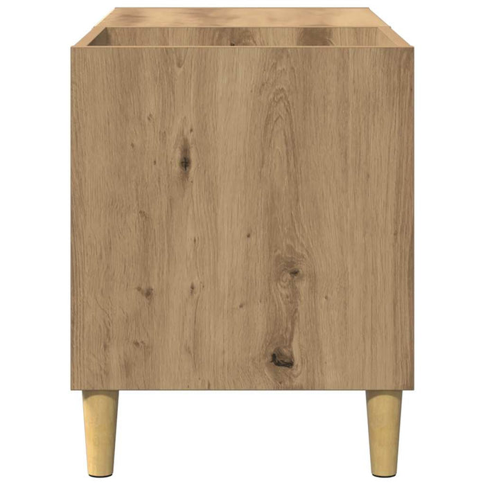 Dulap discuri stejar artizanal, 84,5x38x48 cm, lemn prelucrat WALTI