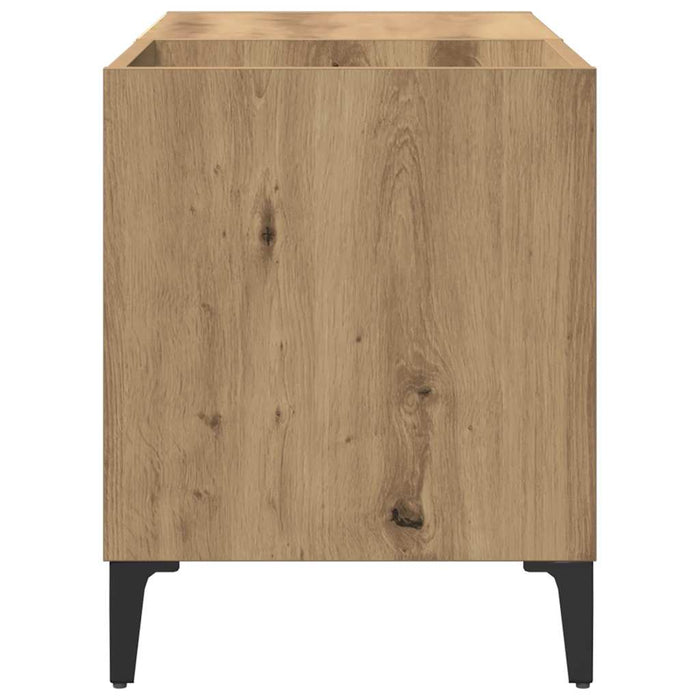 Dulap discuri stejar artizanal, 84,5x38x48 cm, lemn prelucrat - WALTI WALTI