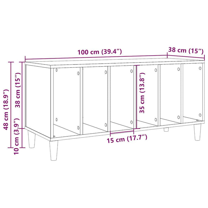 Dulap discuri, lemn vechi, 100x38x48 cm, lemn prelucrat - WALTI WALTI
