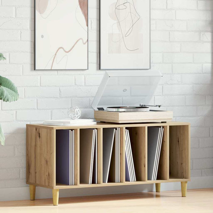 Dulap de discuri stejar artizanal, 100x38x48 cm, lemn prelucrat - WALTI WALTI