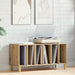 Dulap de discuri stejar artizanal, 100x38x48 cm, lemn prelucrat - WALTI WALTI