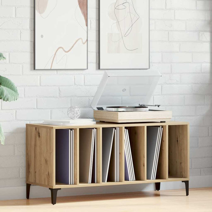 Dulap de discuri stejar artizanal, 100x38x48 cm, lemn prelucrat - WALTI WALTI