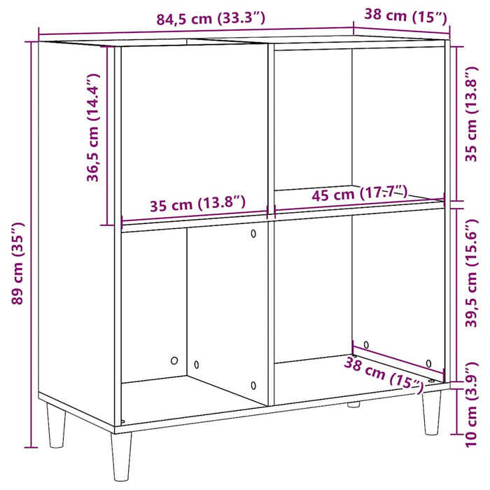 Dulap pentru discuri lemn vechi 84,5x38x89 cm lemn prelucrat - WALTI WALTI