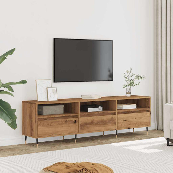 Comodă TV, stejar artizanal, 150x30x44,5 cm, lemn prelucrat - WALTI WALTI