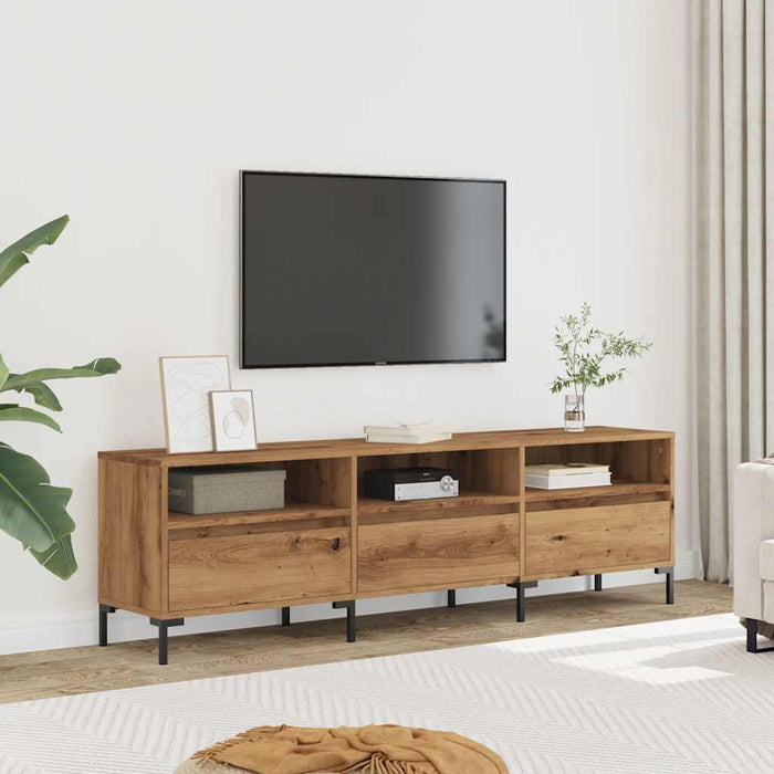 Comodă TV, stejar artizanal, 150x30x44,5 cm, lemn prelucrat - WALTI WALTI