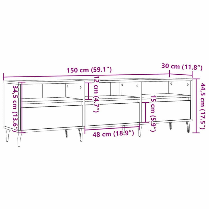 Comodă TV, lemn vechi, 150x30x44,5 cm, lemn prelucrat - WALTI WALTI