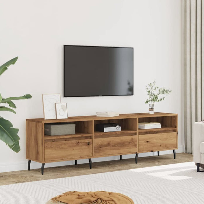 Comodă TV, stejar artizanal, 150x30x44,5 cm, lemn prelucrat - WALTI WALTI