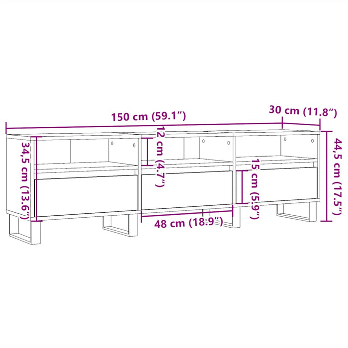 Comodă TV, lemn vechi, 150x30x44,5 cm, lemn prelucrat - WALTI WALTI