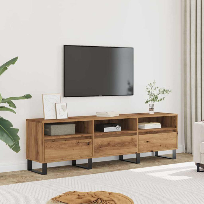 Comodă TV, stejar artizanal, 150x30x44,5 cm, lemn prelucrat - WALTI WALTI