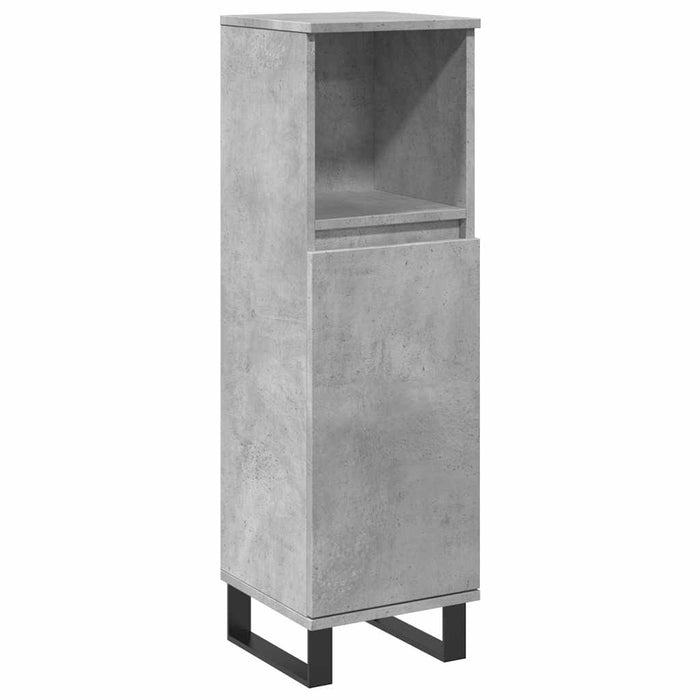 Dulap de baie, gri beton, 30x30x100 cm, lemn prelucrat - WALTI WALTI