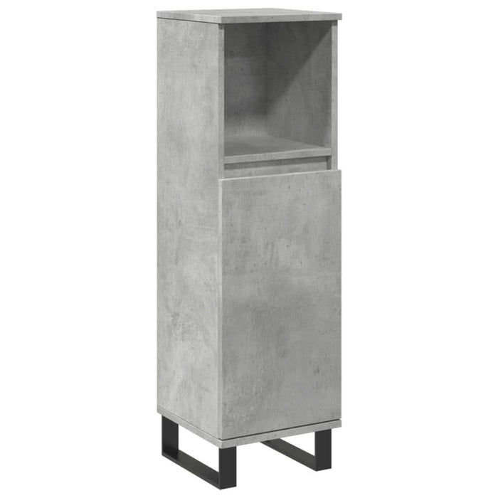 Dulap de baie, gri beton, 30x30x100 cm, lemn prelucrat - WALTI WALTI