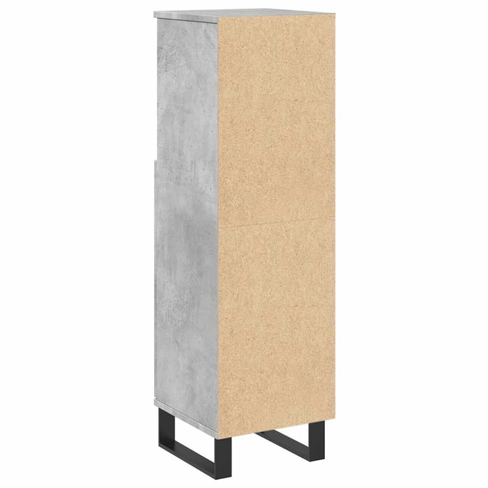 Dulap de baie, gri beton, 30x30x100 cm, lemn prelucrat - WALTI WALTI