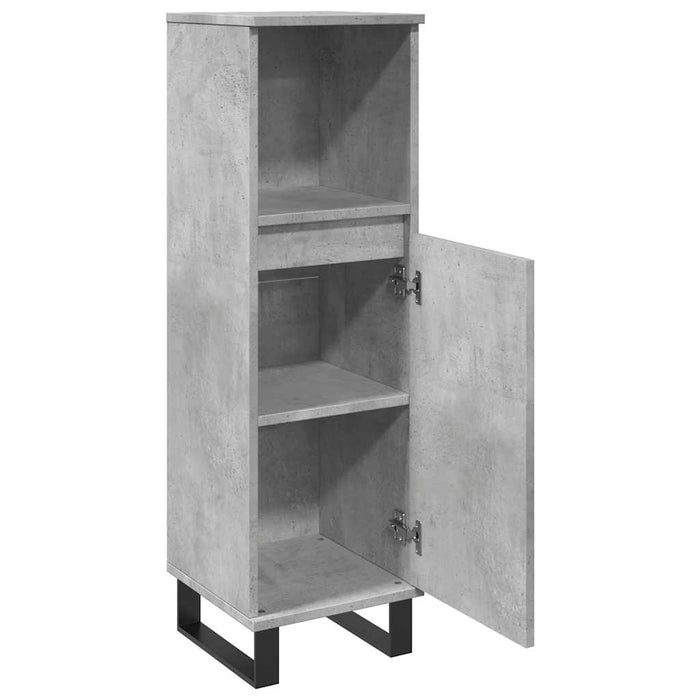 Dulap de baie, gri beton, 30x30x100 cm, lemn prelucrat - WALTI WALTI