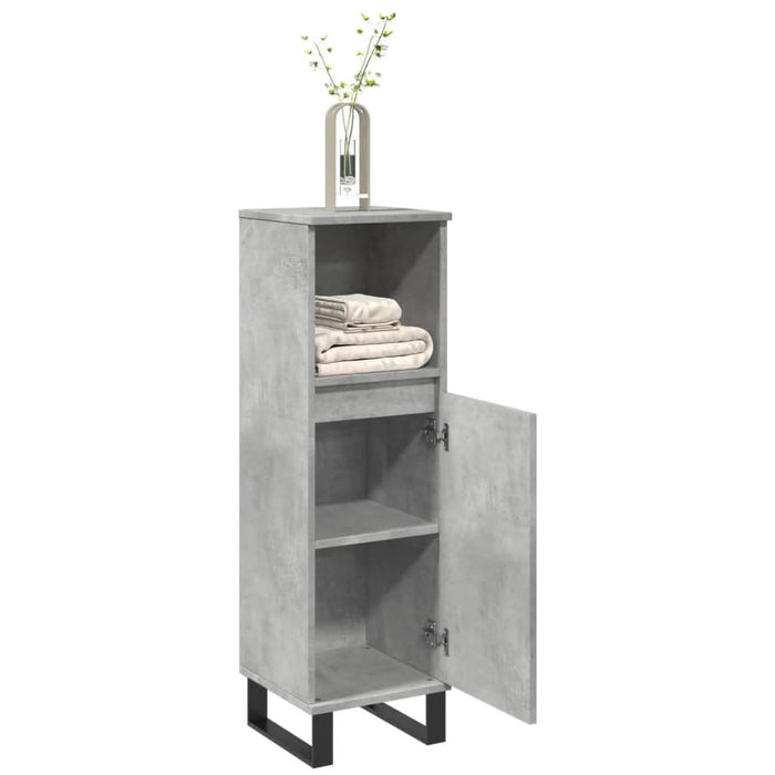 Dulap de baie, gri beton, 30x30x100 cm, lemn prelucrat - WALTI WALTI