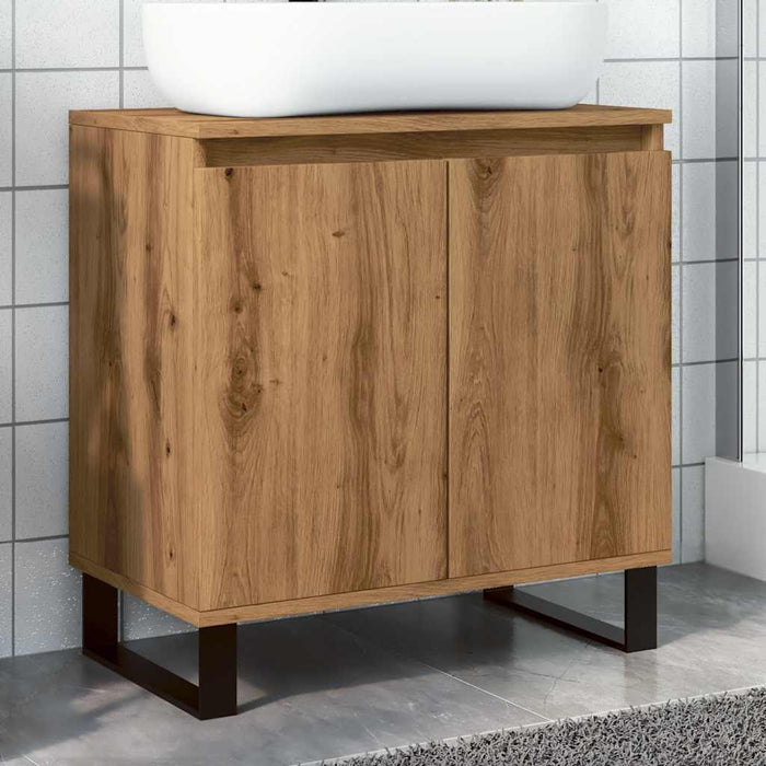 Dulap de baie, stejar artizanal, 58x33x60 cm, lemn prelucrat - WALTI WALTI