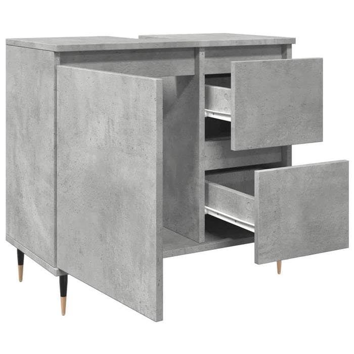 Dulap de baie, gri beton, 65x33x60 cm, lemn prelucrat - WALTI WALTI