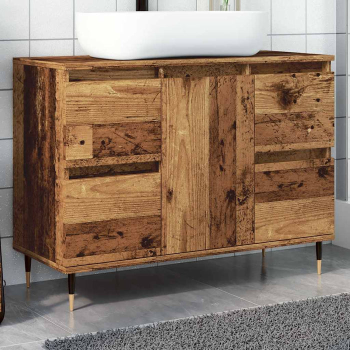 Dulap pentru baie, lemn vechi, 80x33x60 cm, lemn prelucrat - WALTI WALTI