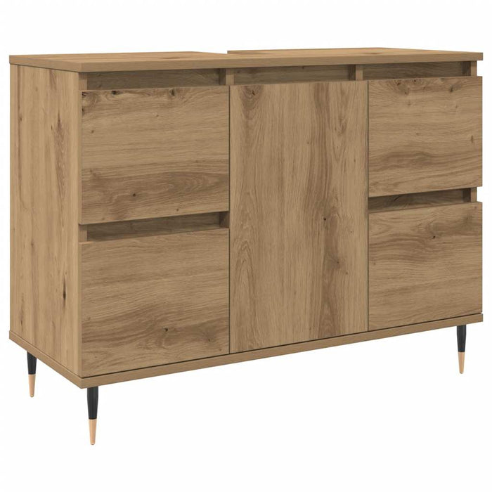 Dulap pentru baie stejar artizanal, 80x33x60 cm, lemn prelucrat - WALTI WALTI