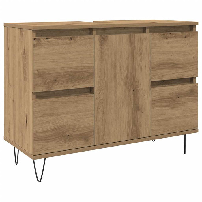 Dulap pentru baie stejar artizanal, 80x33x60 cm, lemn prelucrat - WALTI WALTI