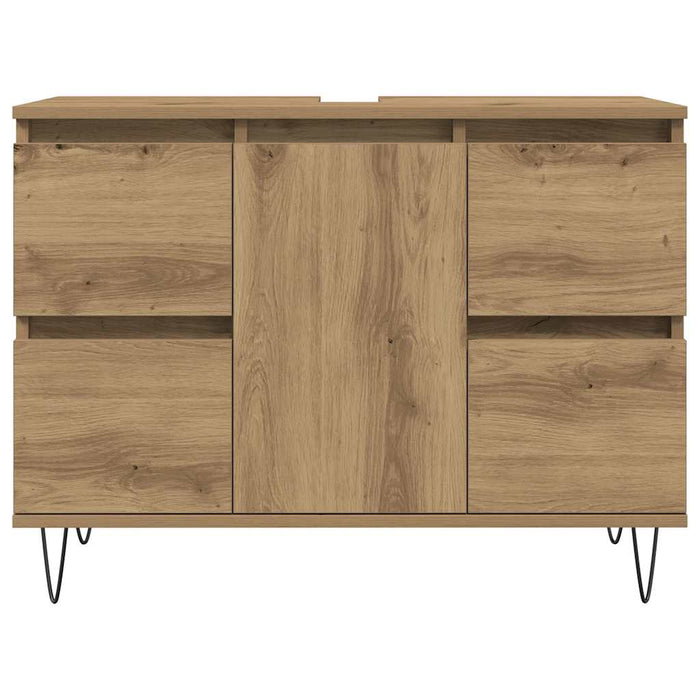 Dulap pentru baie stejar artizanal, 80x33x60 cm, lemn prelucrat - WALTI WALTI
