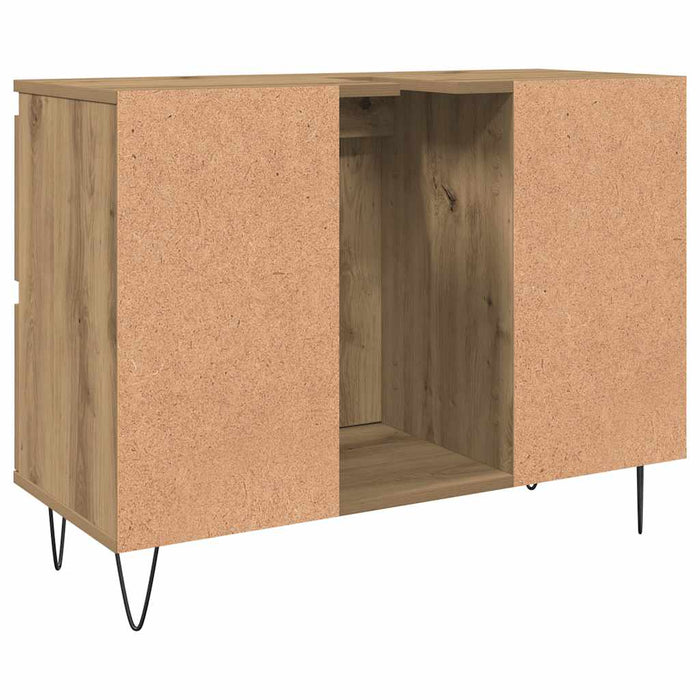 Dulap pentru baie stejar artizanal, 80x33x60 cm, lemn prelucrat - WALTI WALTI
