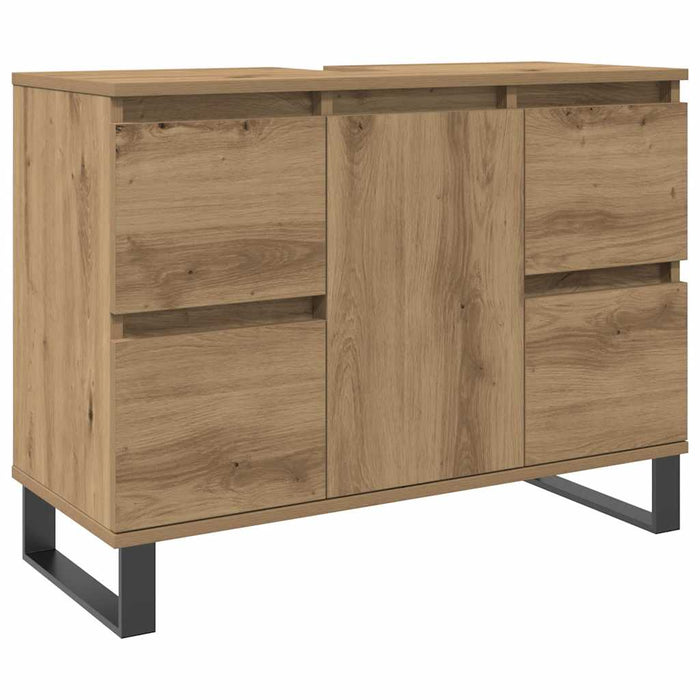 Dulap chiuvetă baie stejar artizanal 80x33x60 cm lemn prelucrat - WALTI WALTI