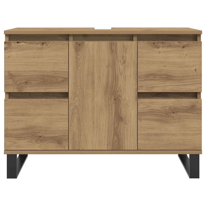 Dulap chiuvetă baie stejar artizanal 80x33x60 cm lemn prelucrat - WALTI WALTI
