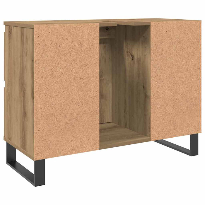 Dulap chiuvetă baie stejar artizanal 80x33x60 cm lemn prelucrat - WALTI WALTI
