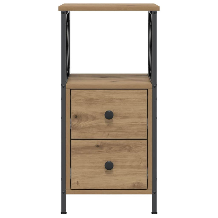 Noptiere 2 buc. stejar artizanal, 34x35,5x70 cm, lemn prelucrat - WALTI WALTI