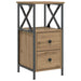 Noptiere 2 buc. stejar artizanal, 34x35,5x70 cm, lemn prelucrat - WALTI WALTI