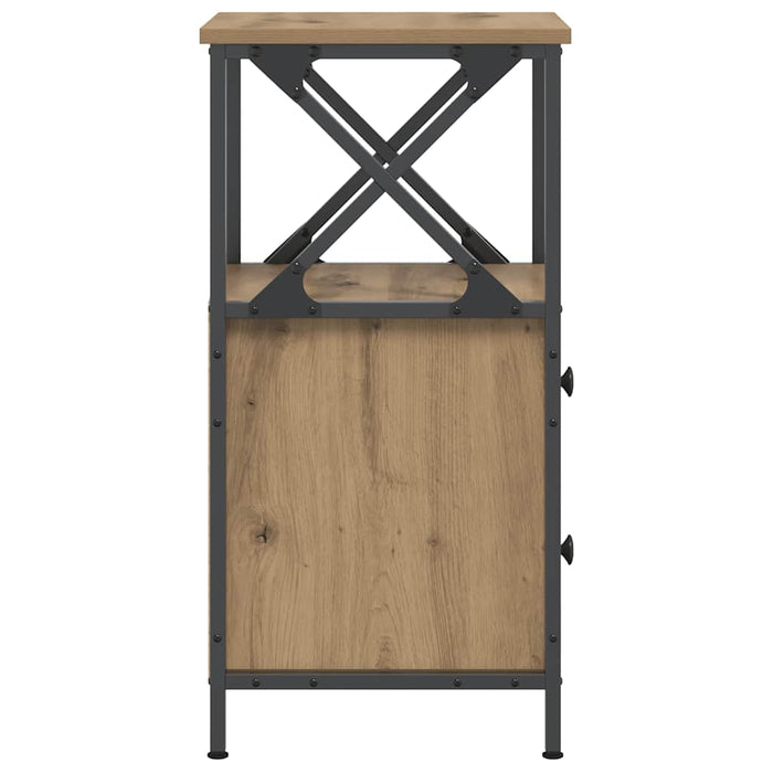 Noptiere 2 buc. stejar artizanal, 34x35,5x70 cm, lemn prelucrat - WALTI WALTI
