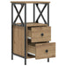 Noptiere 2 buc. stejar artizanal, 34x35,5x70 cm, lemn prelucrat - WALTI WALTI
