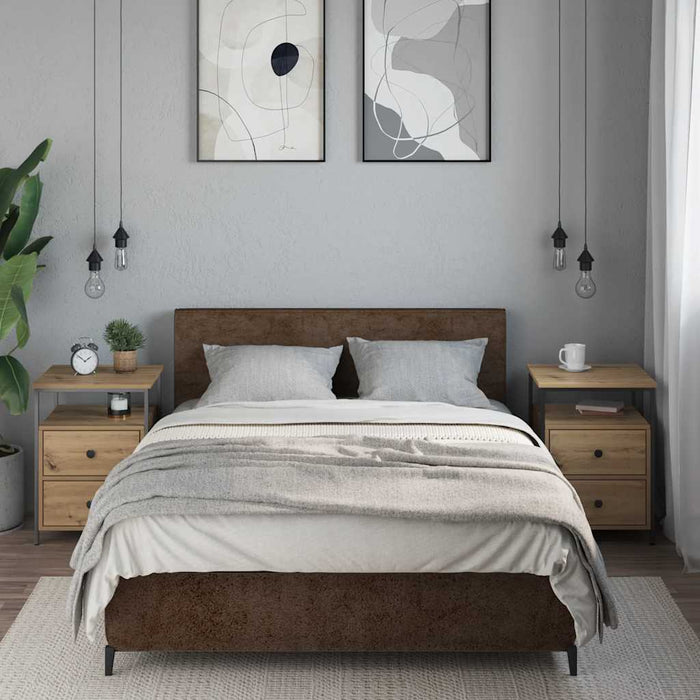 Noptiere, 2 buc., stejar artizanal, 44x45x60 cm, lemn prelucrat - WALTI WALTI