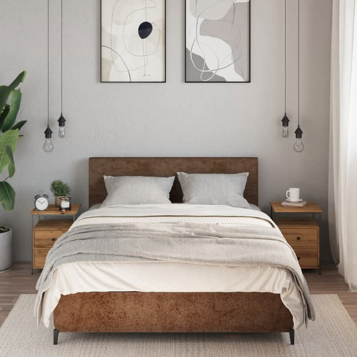Noptiere 2 buc. stejar artizanal, 34x35,5x50 cm, lemn prelucrat - WALTI WALTI