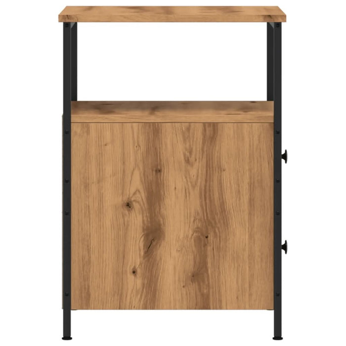 Noptiere 2 buc. stejar artizanal, 34x35,5x50 cm, lemn prelucrat - WALTI WALTI