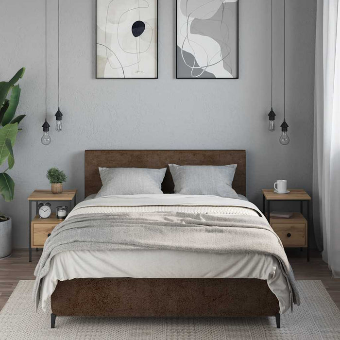 Noptiere, 2 buc., stejar artizanal, 34x36x50 cm, lemn prelucrat - WALTI WALTI