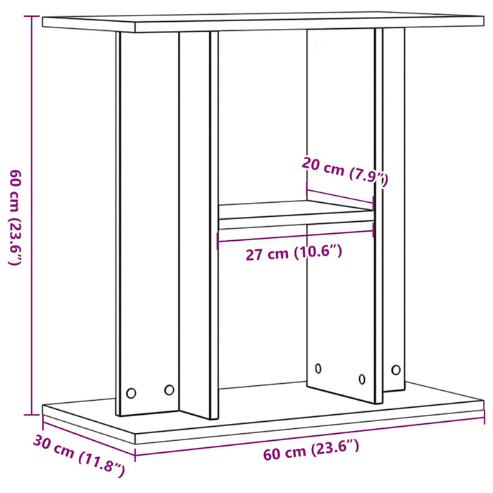 Suport pentru acvariu, lemn vechi, 60x30x60 cm, lemn stratificat WALTI
