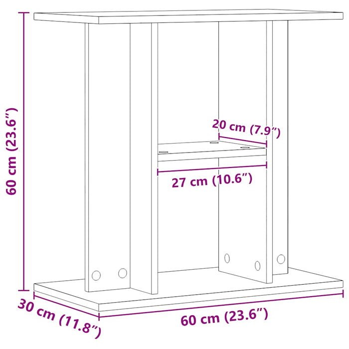 Suport acvariu, stejar artizanal, 60x30x60 cm, lemn prelucrat - WALTI WALTI