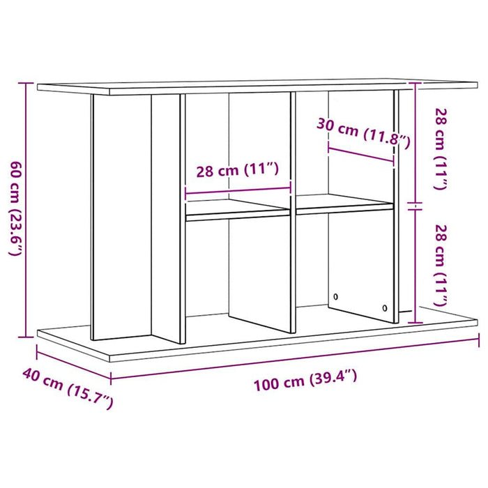 Suport pentru acvariu, stejar artizanal, 100x40x60 cm, lemn stratificat WALTI